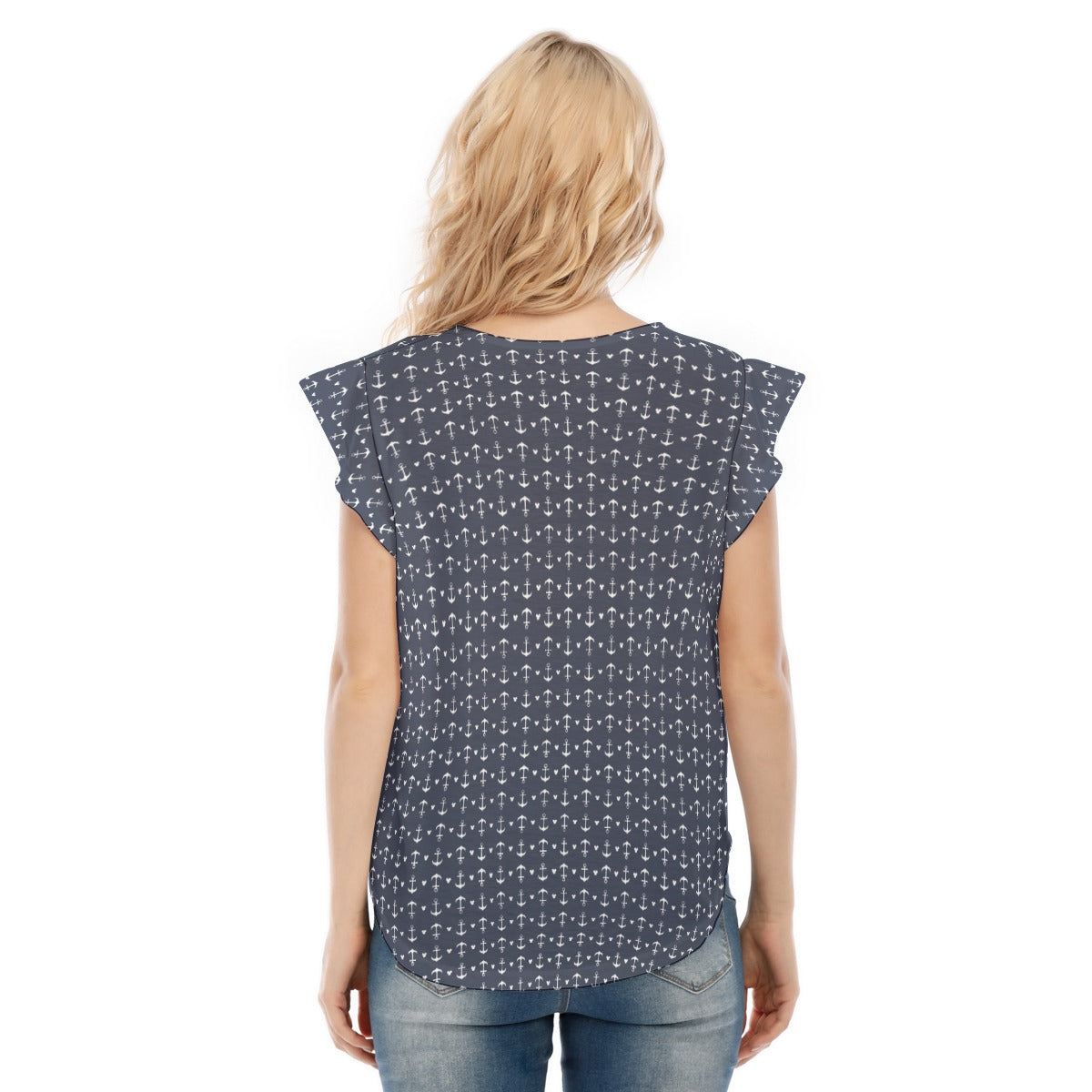 Anchors & Mouse Ears - Women’s Flutter Sleeve Top