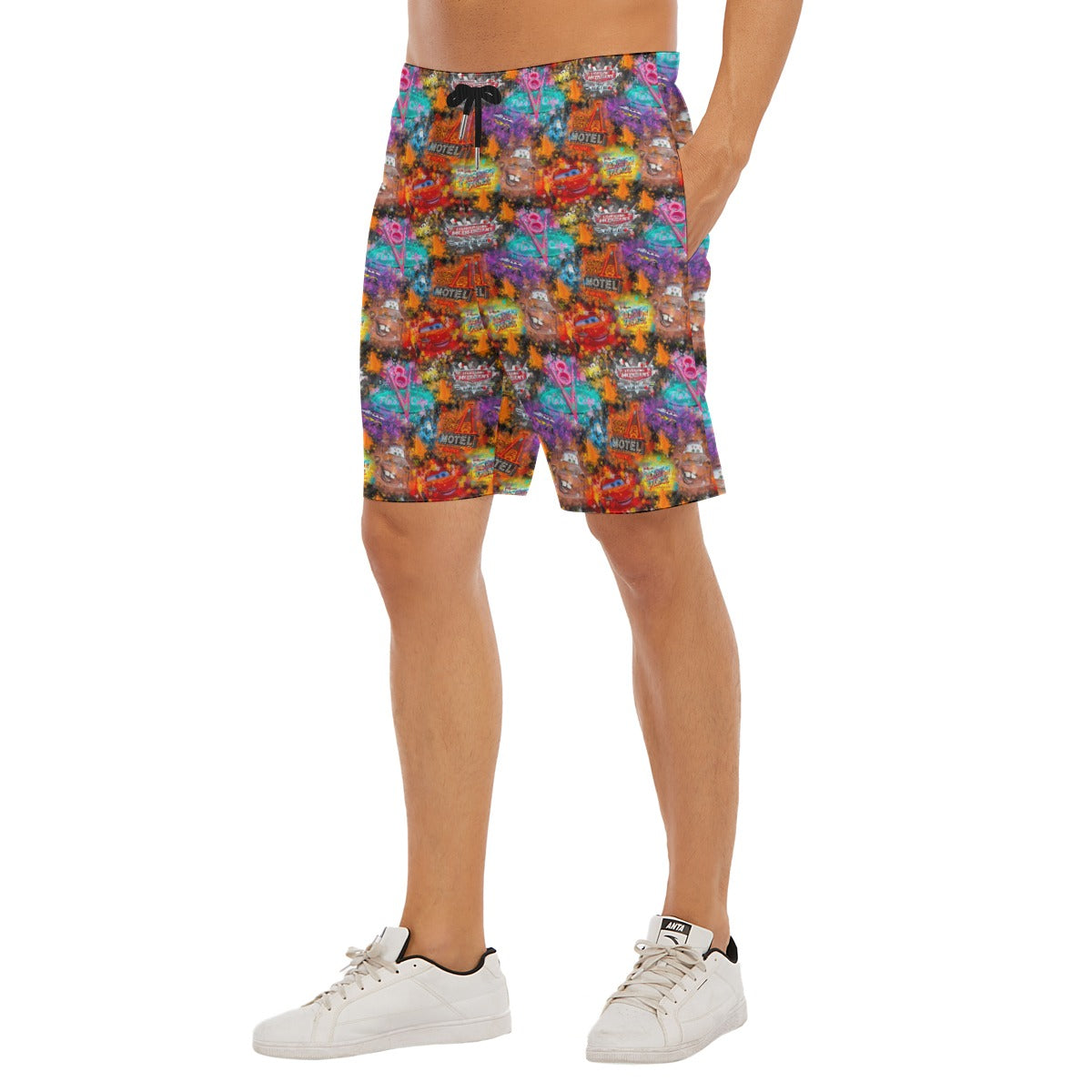Watercolor Racing Adventure - Men’s Pocket Beach Shorts