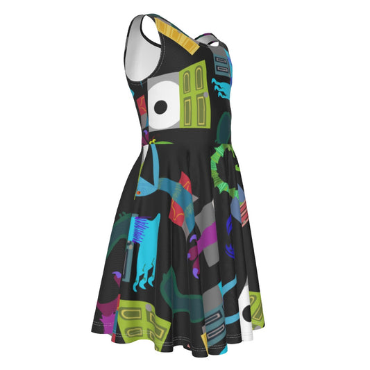 Monsters in Closets - Kid's Sleeveless Skater Dress