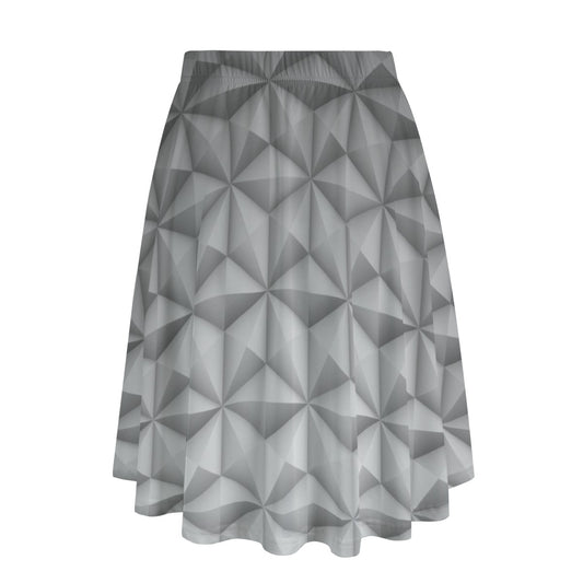 Geometric Silver Sphere - Women’s Pocket Midi Skirt