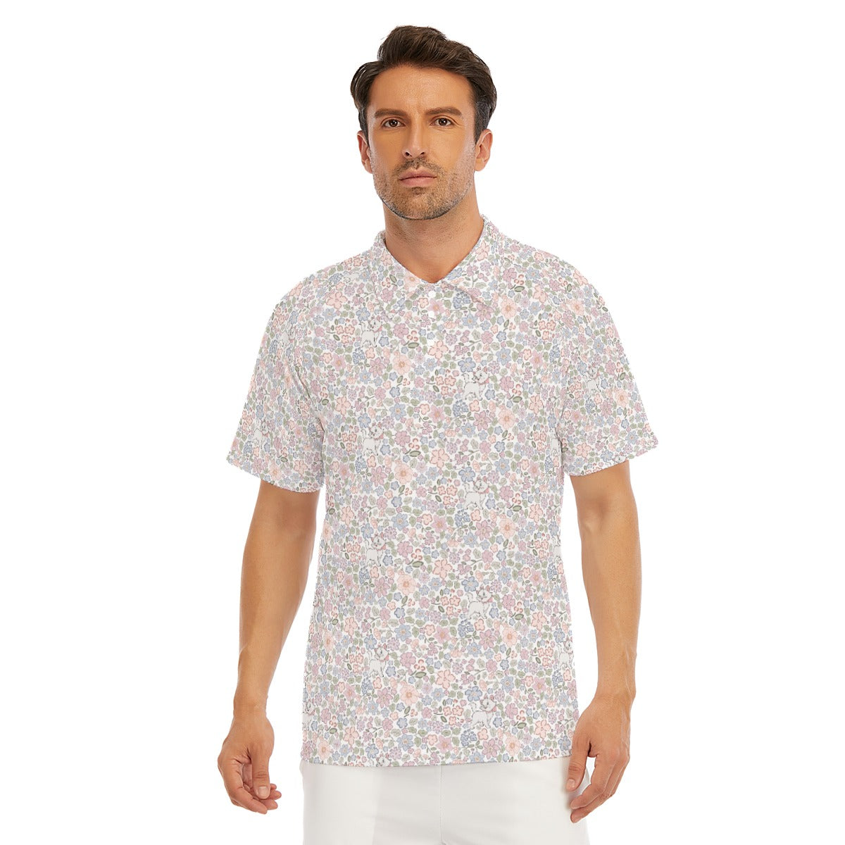 Springtime Kitten Garden Elegance - Men's Polo Shirt