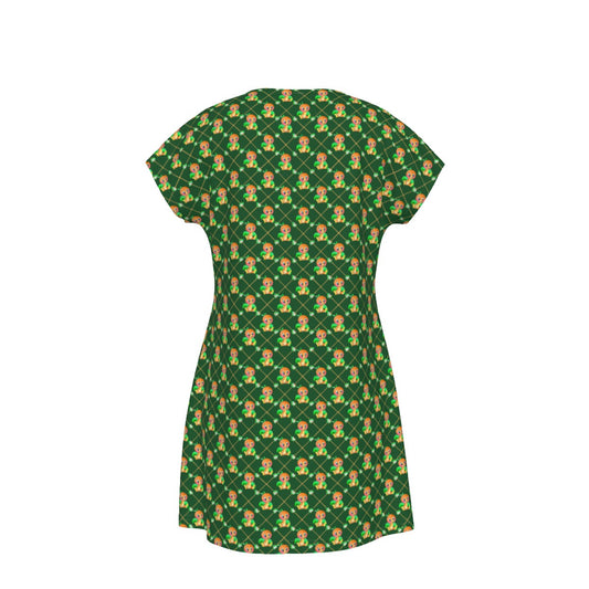 Geometric Citrus Delight - Women's T-Shirt Dress