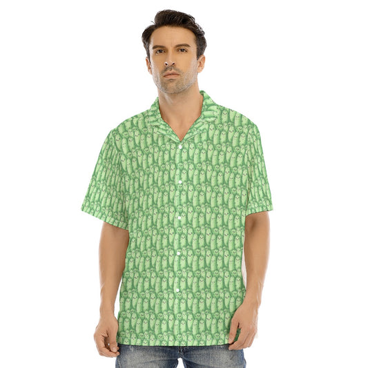 Kawaii Pickle Party - Men's Hawaiian Button Up Shirt