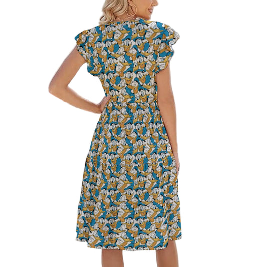 Many Faces of Feisty Duck - Women's Tiered Pocket Midi Dress