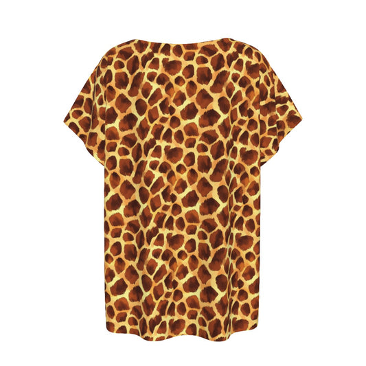 Animal Print - Giraffe - Women’s Relaxed Fit Scoop Tee
