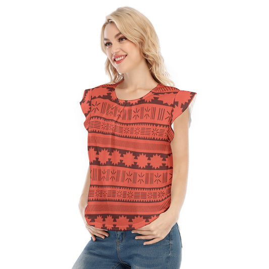 Island Tribal Patterns - Women’s Flutter Sleeve Top