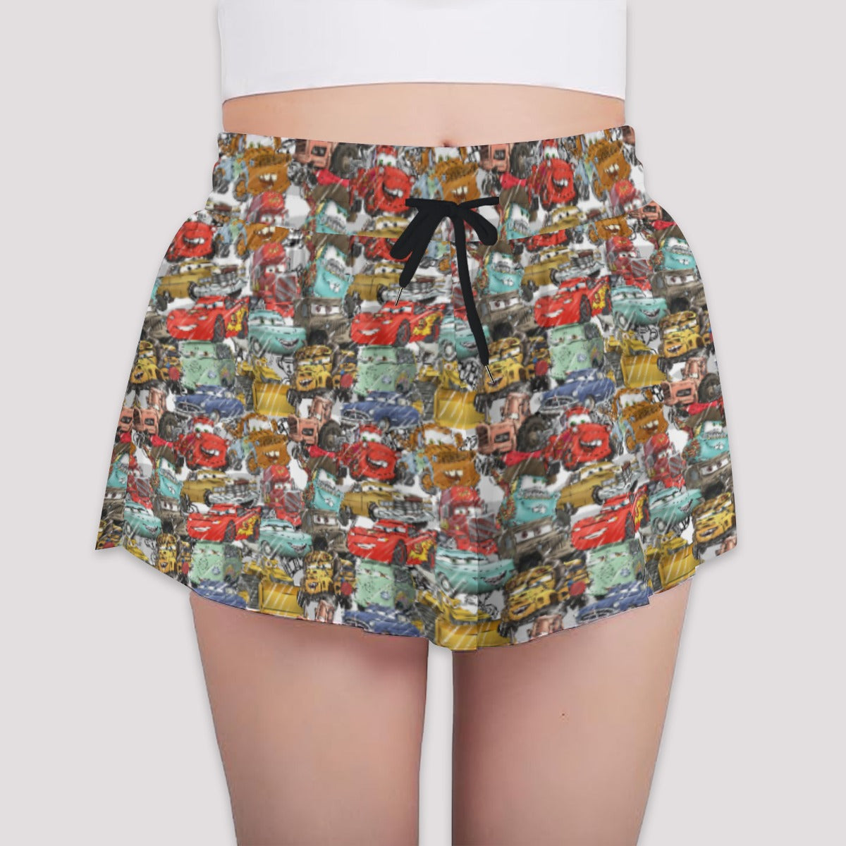 Racing Legends Sketch - Girls’ Flowy Pocket Shorts