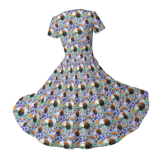 Halloween On The High Seas - Women's V-Neck Ruched Midi Dress