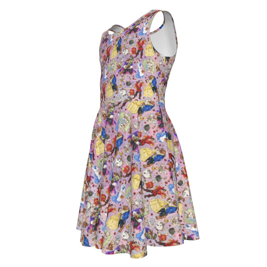 Enchanted Tale Sketch - Kid's Sleeveless Skater Dress
