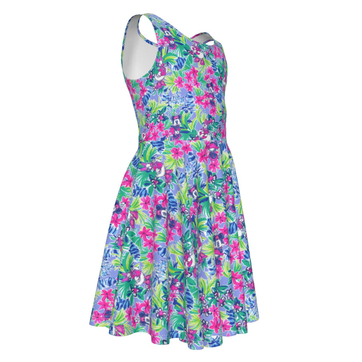 Bright Tropical Bliss - Island Mouse Duo - Kid's Sleeveless Skater Dress
