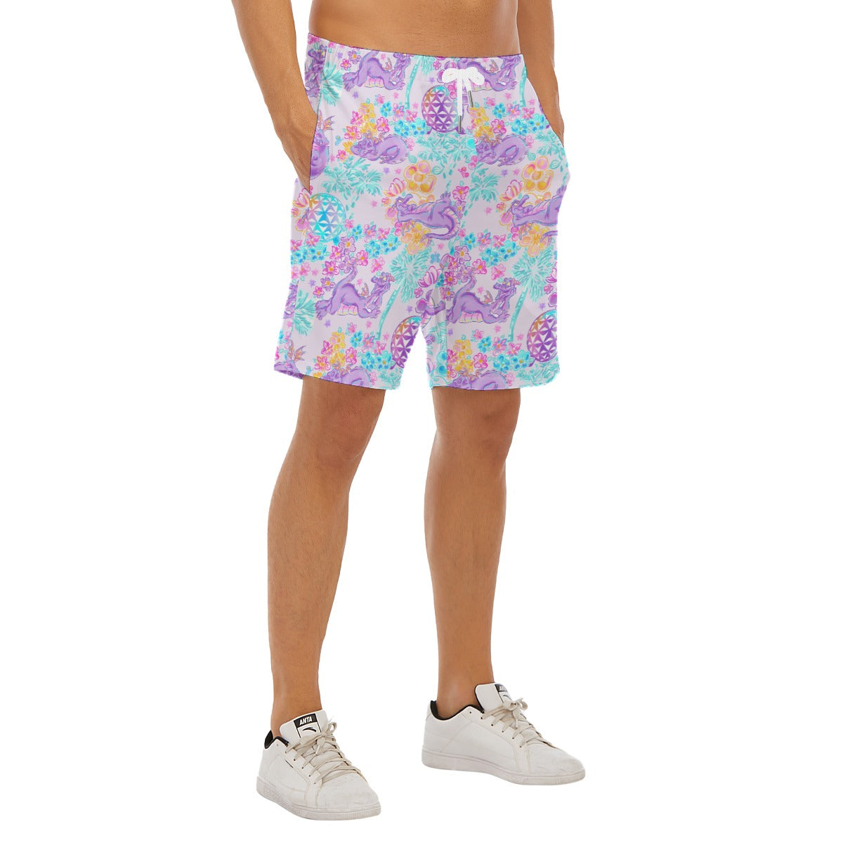 Purple Dragon Flower Power - Men’s Pocket Beach Shorts