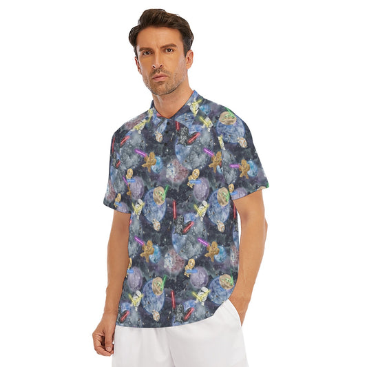 Watercolor Cosmic Battle - Men's Polo Shirt