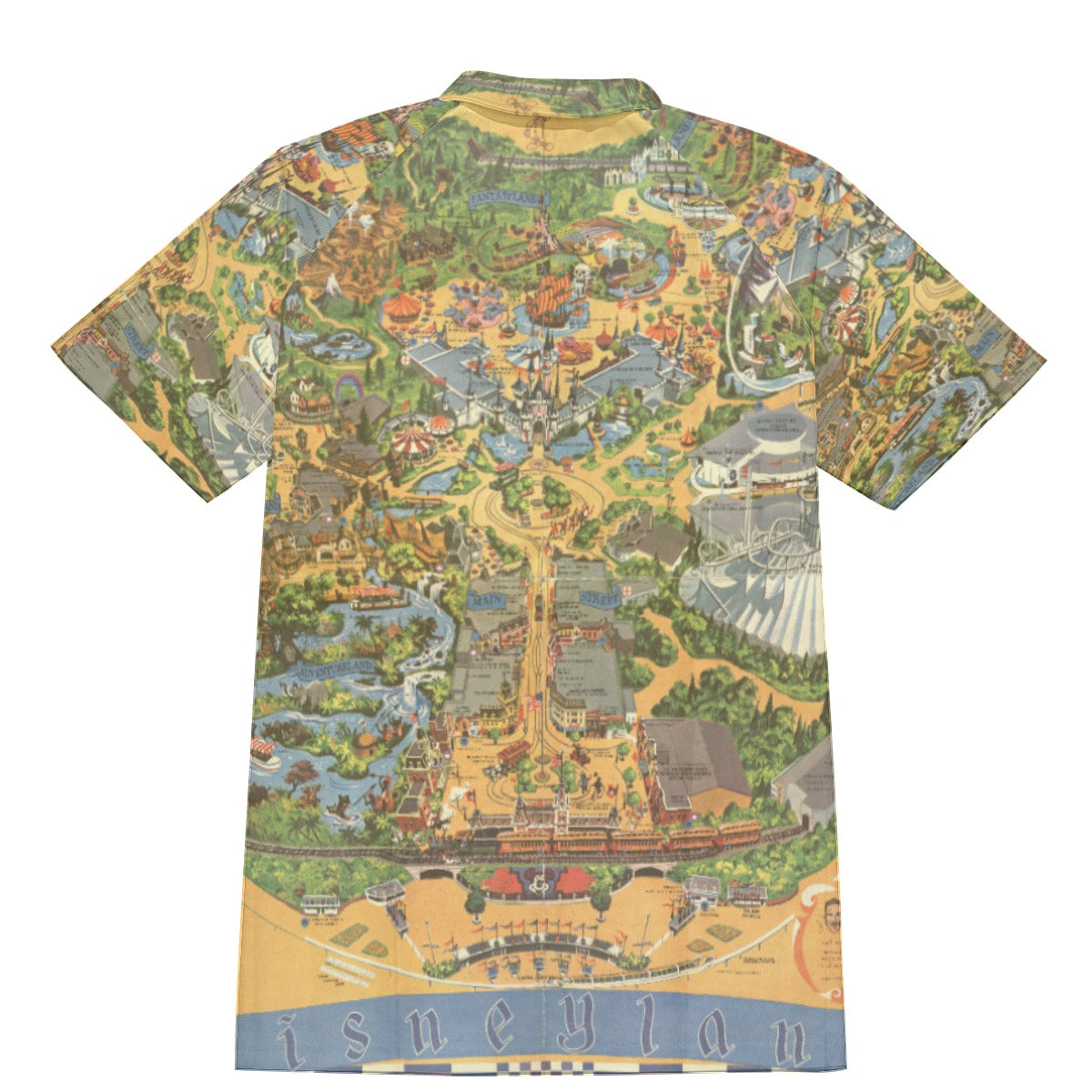 Vintage Theme Park Map- Men's Polo Shirt