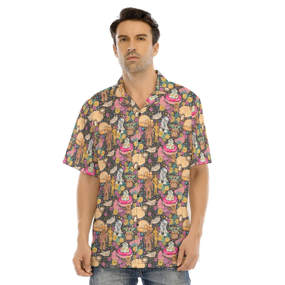 Tropical Space Squad - Men's Hawaiian Button Up Shirt