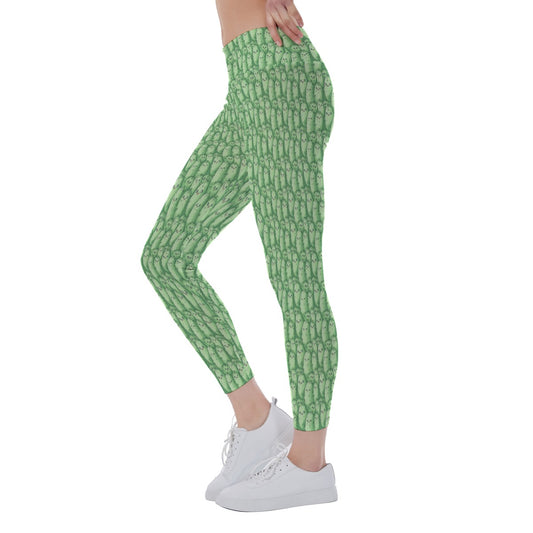 Kawaii Pickle Party - Women's Yoga Leggings