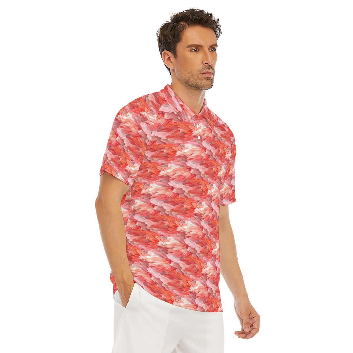 Animal Print - Flamingo - Men's Polo Shirt