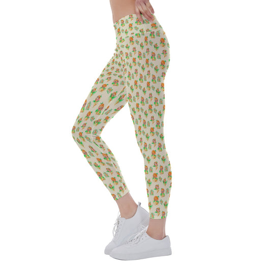 Citrus Charm Bird - Women's Yoga Leggings