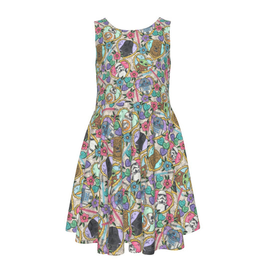 Tattoo Hearts Galactic Legends - Kid's Sleeveless Skater Dress
