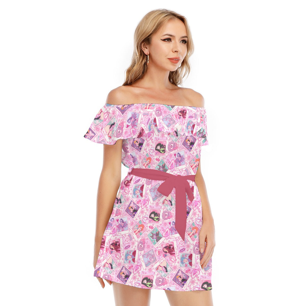 Poisoned Heart Villaintine - Women's Off-shoulder Ruffle Dress
