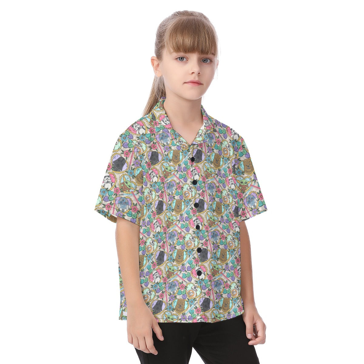 Tattoo Hearts Galactic Legends - Kid's Hawaiian Button Up Shirt