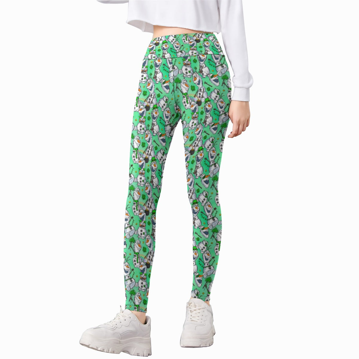 Sketched Snowman St. Patrick’s Day - Kid's Leggings