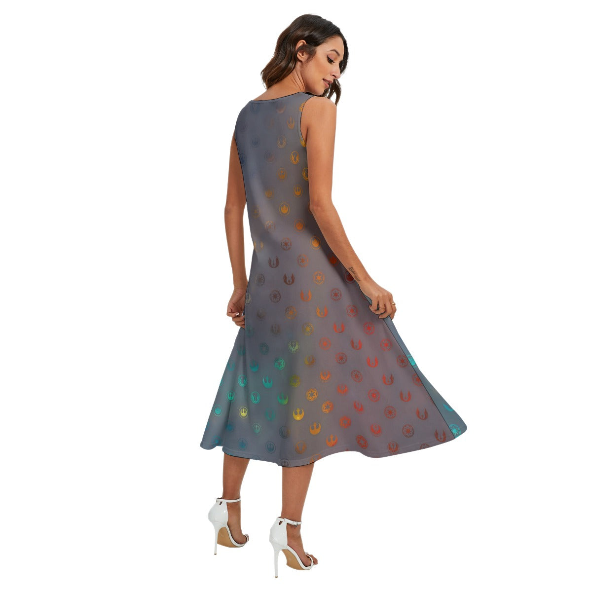 Galaxy Far Away - Women’s Diagonal Pocket Midi Dress