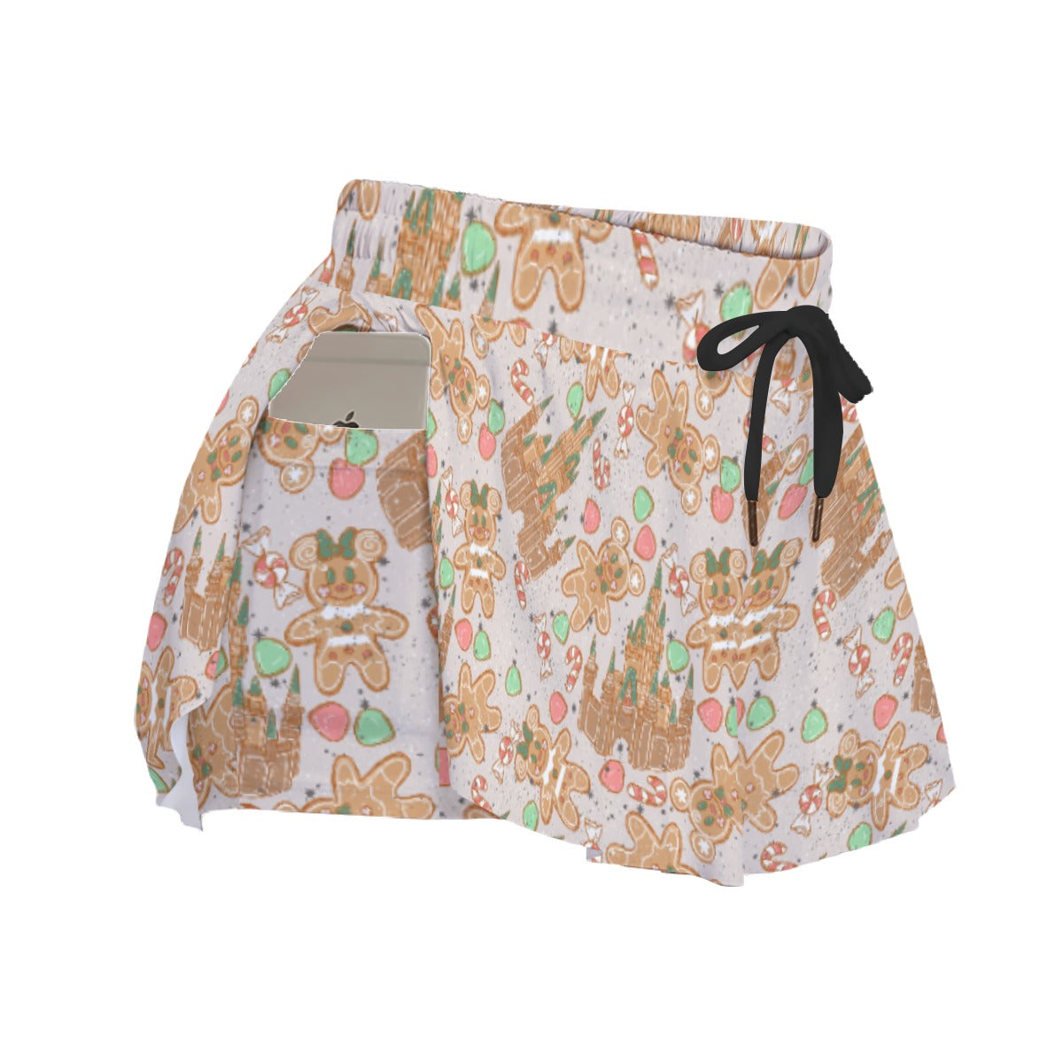 Festive Gingerbread Treats - Women's Flowy Pocket Shorts