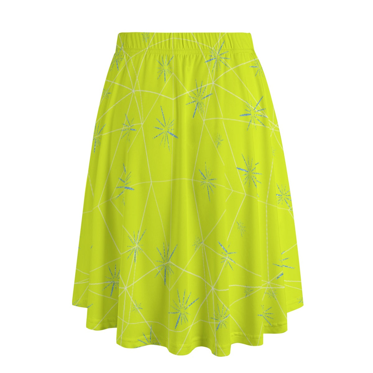 Joyful Blue & Yellow Florals - Women’s Pocket Midi Skirt