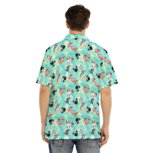 Pirate Crew Watercolor Adventure - Men's Hawaiian Button Up Shirt