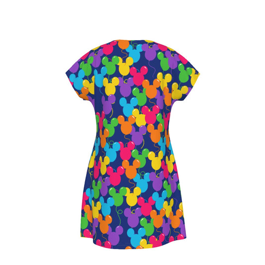 Bright Mouse Ear Balloons - Women's T-Shirt Dress