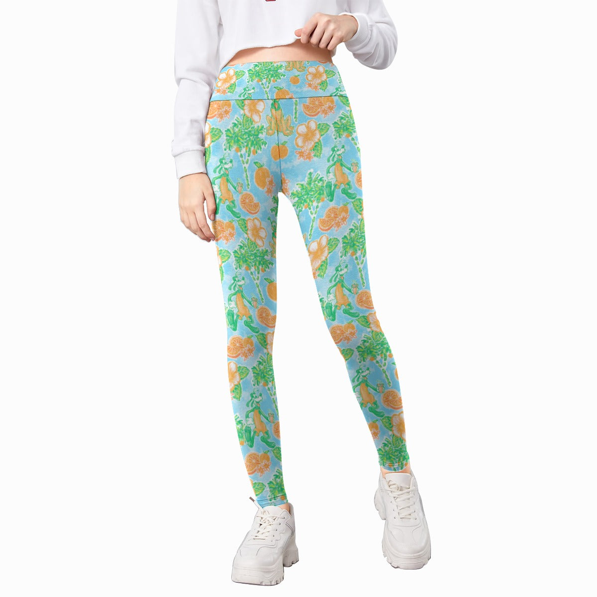 Neon Tangerine Island Pals - Kid's Leggings