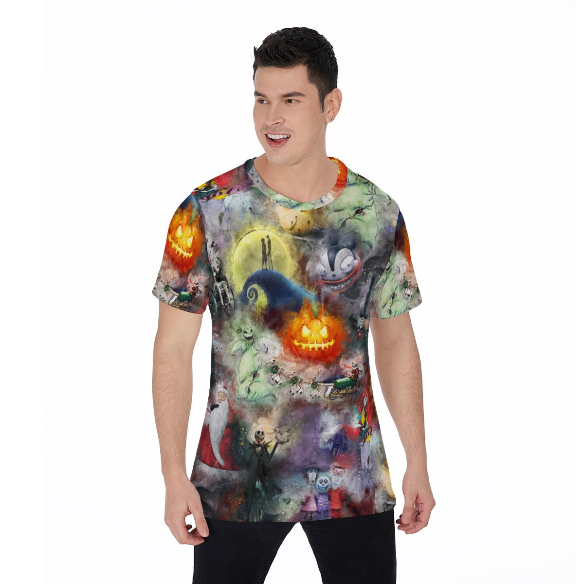 Watercolor Nightmare Town - Men's Short Sleeve T-Shirt