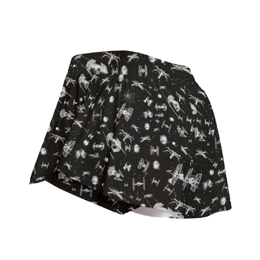 Epic Space Battle Ships - Women's Flowy Pocket Shorts