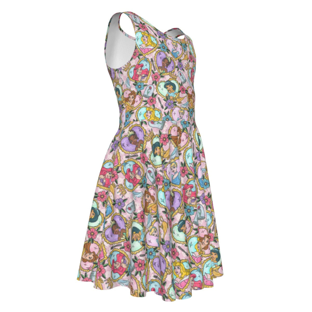 Tattoo Hearts Royal Icons - Kid's Sleeveless Skater Dress