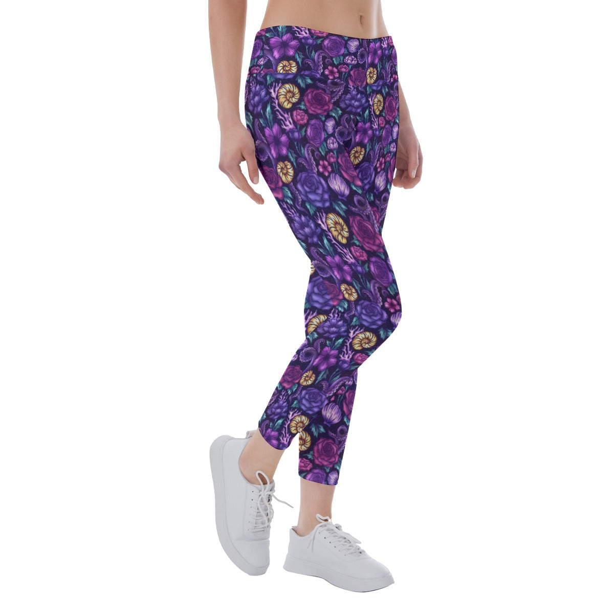 Fairytale Florals – Dark Sea Witch - Women's Yoga Leggings