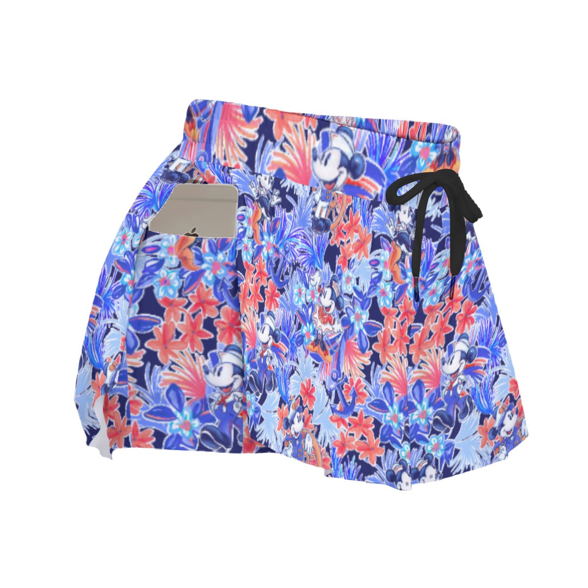 Navy Blooms Cruise - Women's Flowy Pocket Shorts