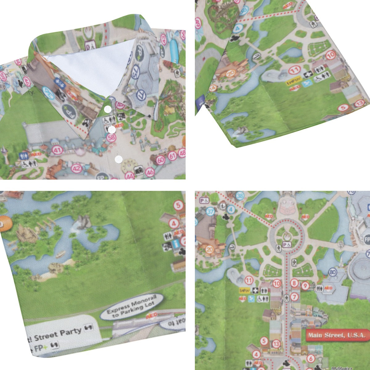 Vibrant Fantasy Park Map - Men's Polo Shirt