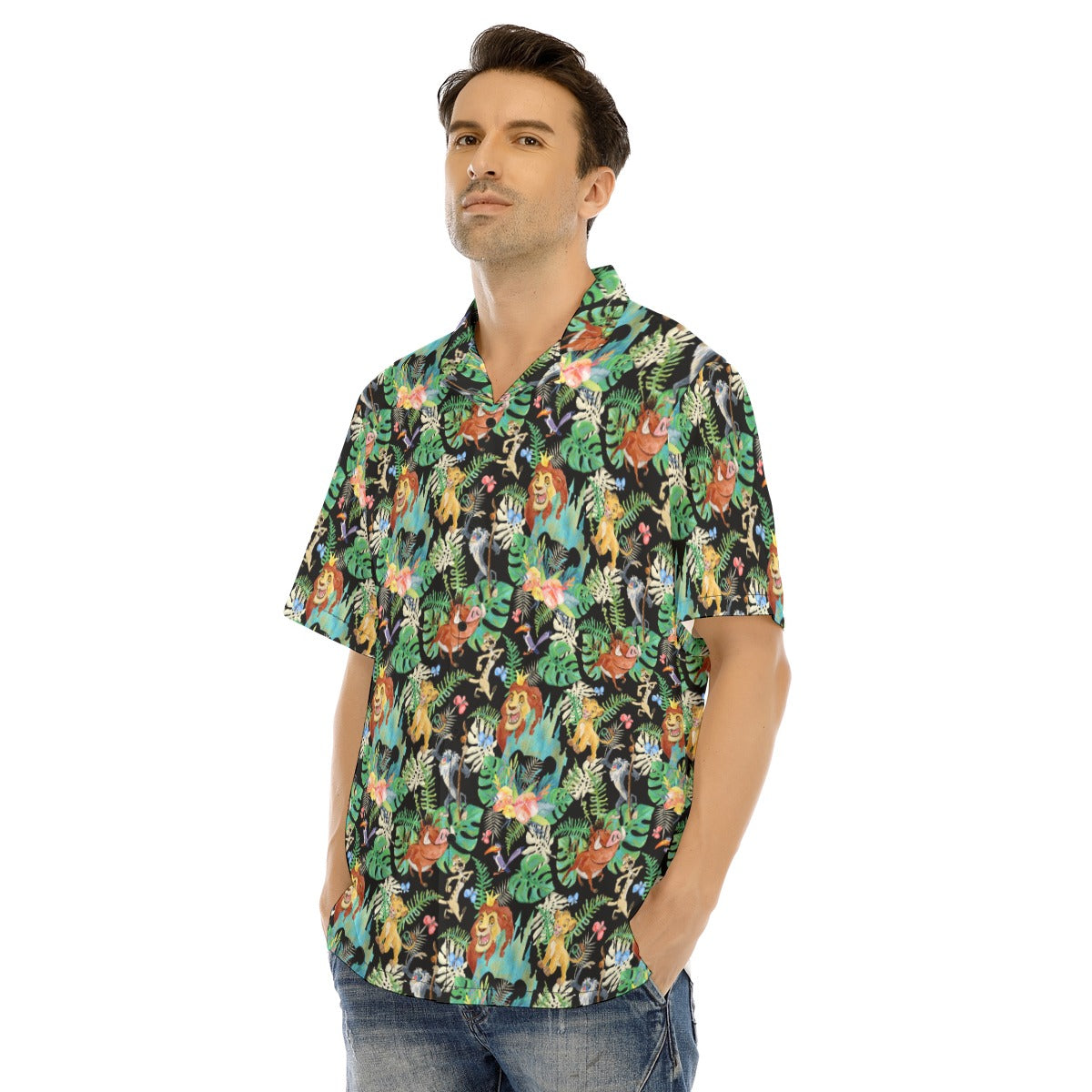 Watercolor Jungle Pride - Men's Hawaiian Button Up Shirt