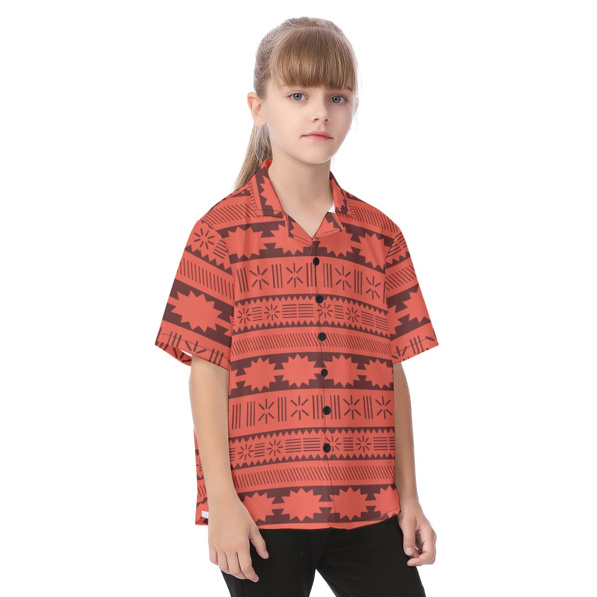 Island Tribal Patterns - Kid's Hawaiian Button Up Shirt