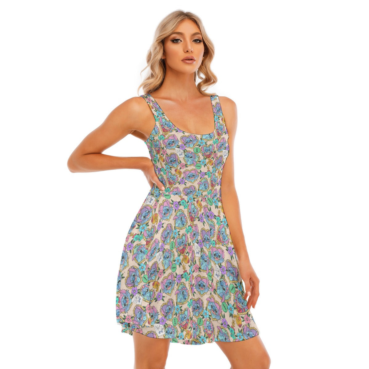 Tattoo Hearts Island Mischief - Women's Sleeveless Pocket Skater Dress