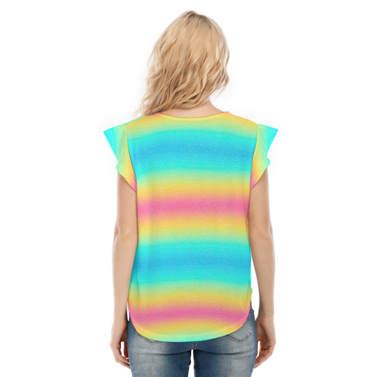 Rainbow Ombre - Women’s Flutter Sleeve Top