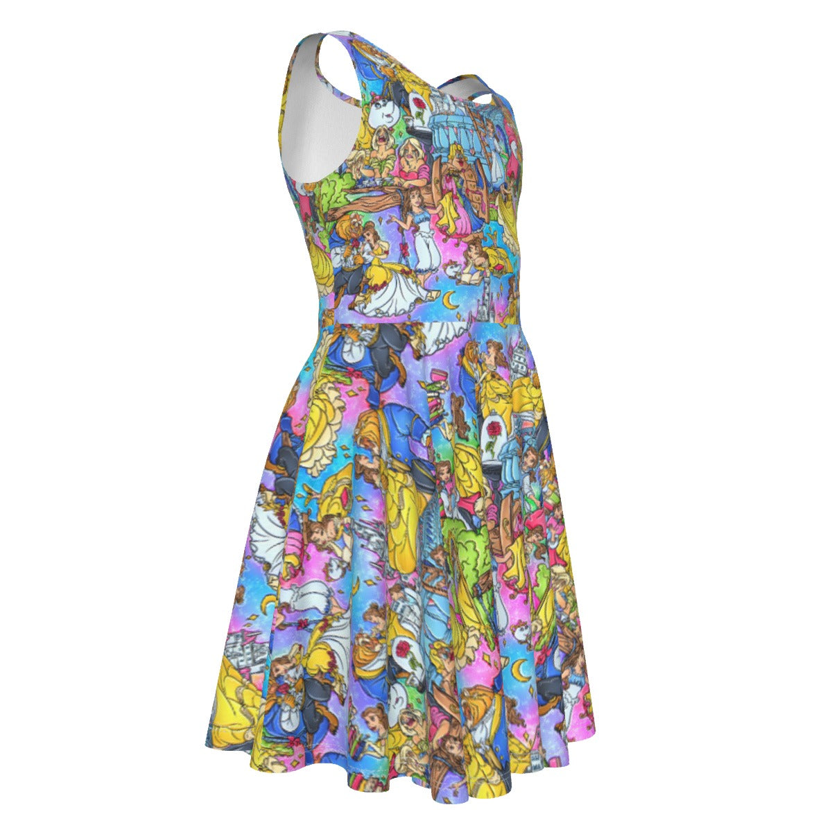 Enchanted Tale Storybook Scenes - Kid's Sleeveless Skater Dress