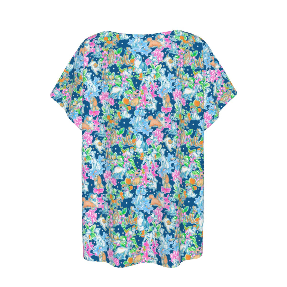 Tropical Paws & Petals - Beloved Dogs - Women’s Relaxed Fit Scoop Tee