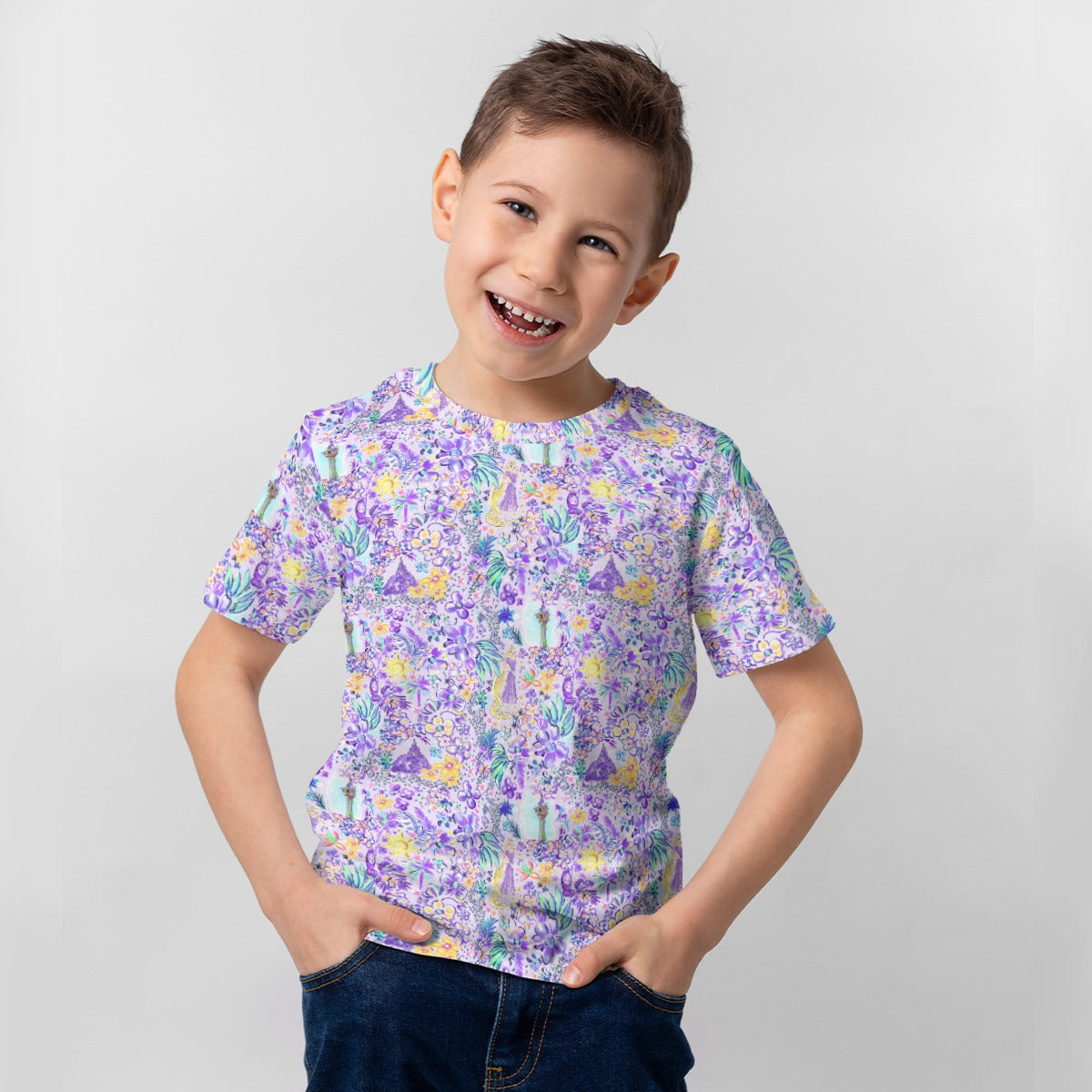 Bright Tropical Princess - Tower Light Festival - Kid’s Short Sleeve T-Shirt