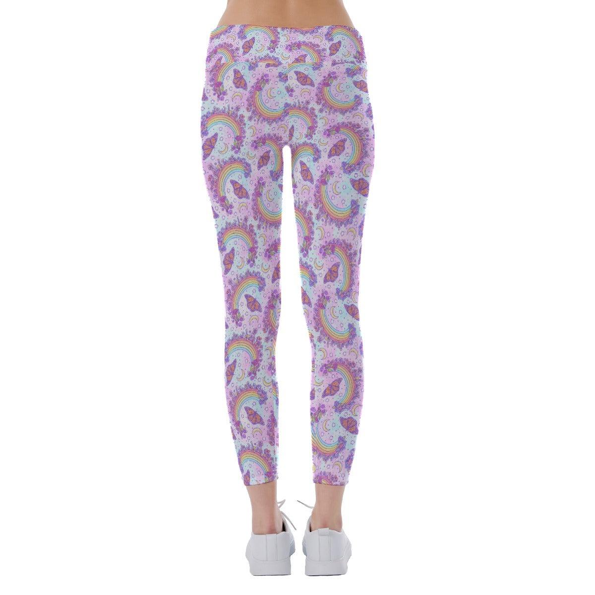Monarch Butterflies & Rainbows - Women's Yoga Leggings