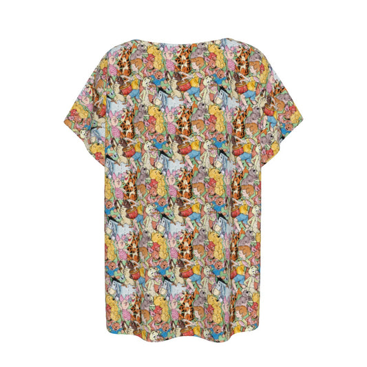 Sketched Hundred Acre Crew - Women’s Relaxed Fit Scoop Tee