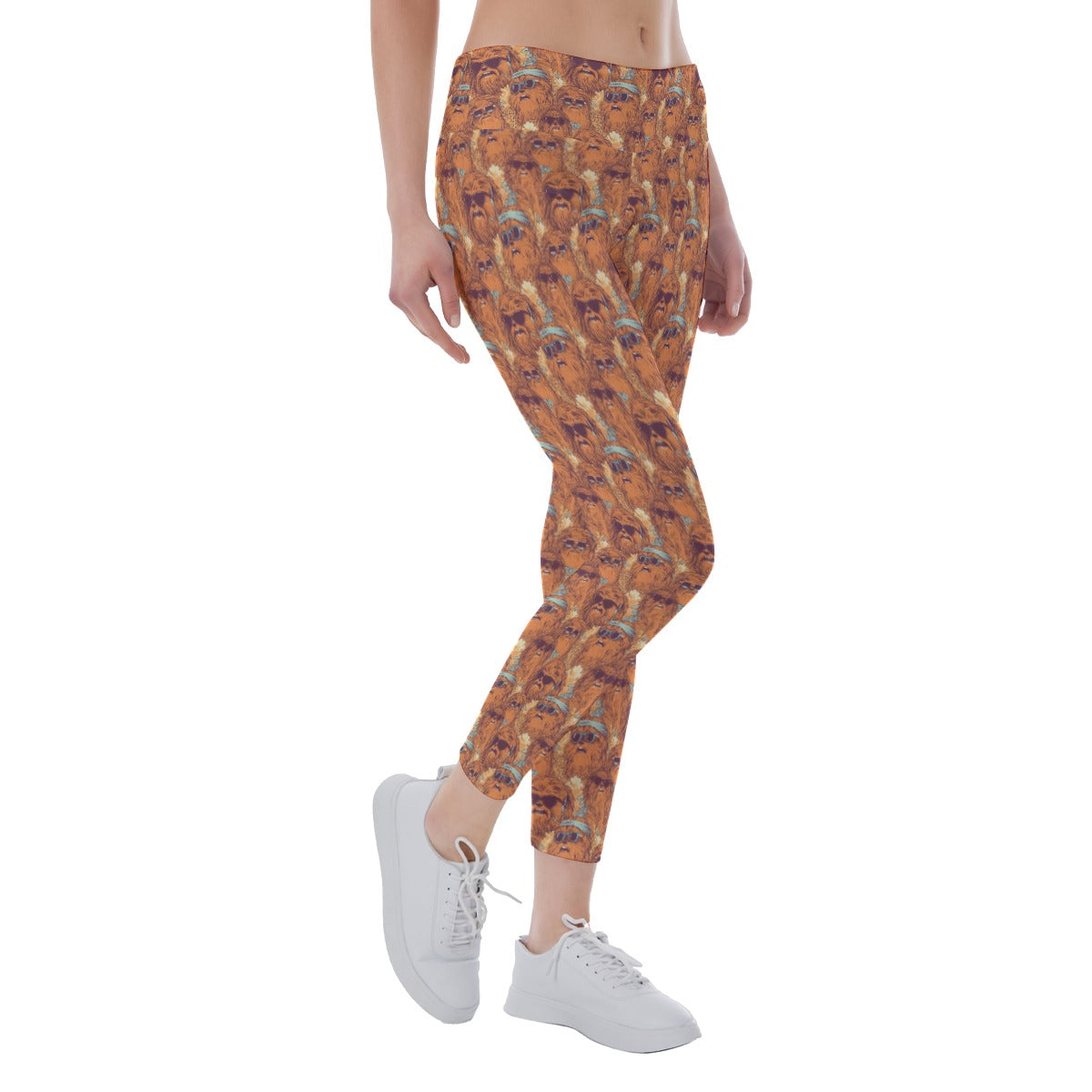 Retro Furry Friend Summer Vibes - Women's Yoga Leggings