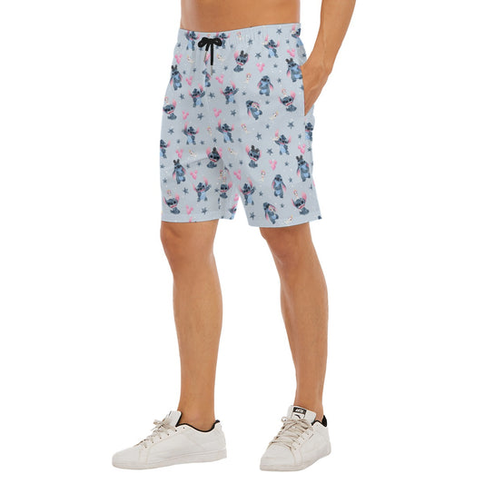 Happy Blue Alien - Men’s Pocket Beach Shorts