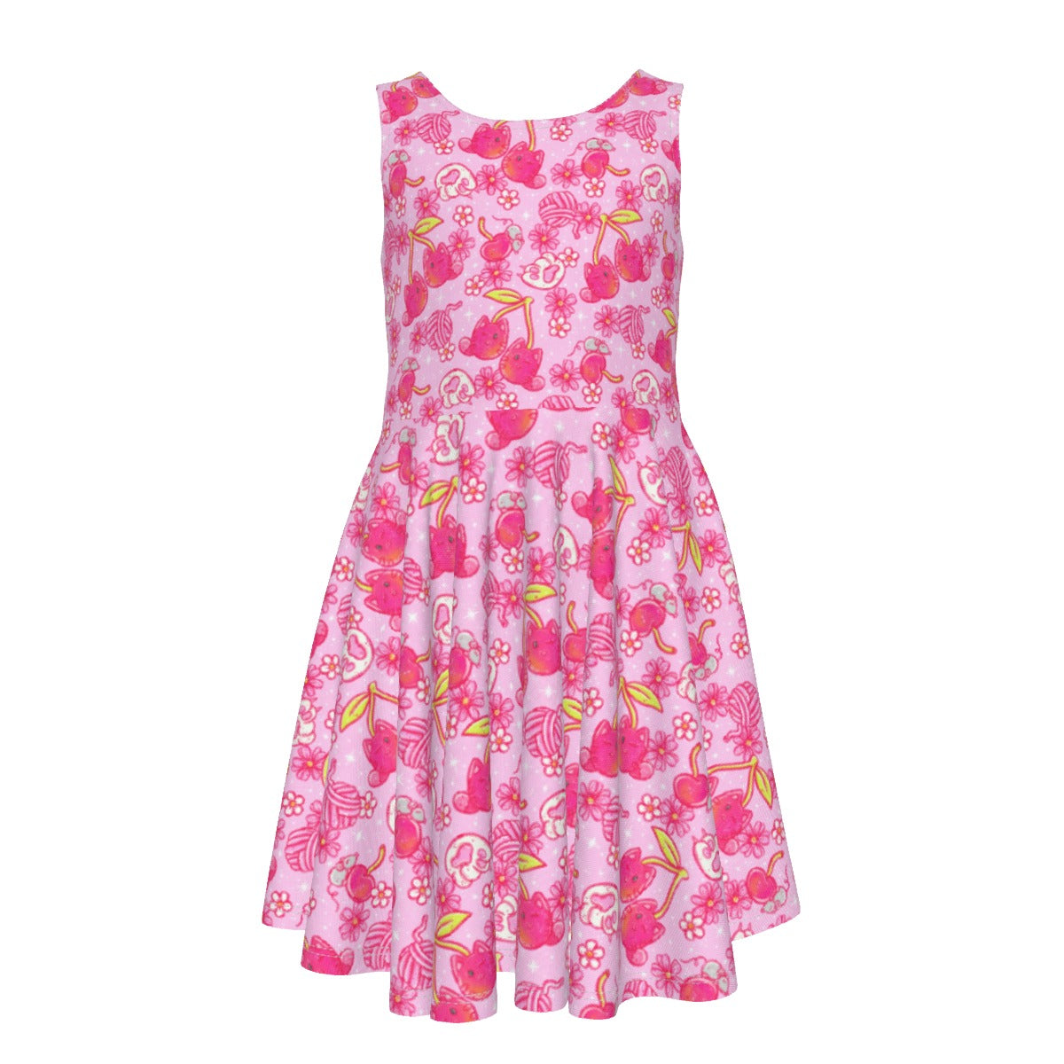 Fruitimals - Cherry Kittens - Kid's Sleeveless Skater Dress