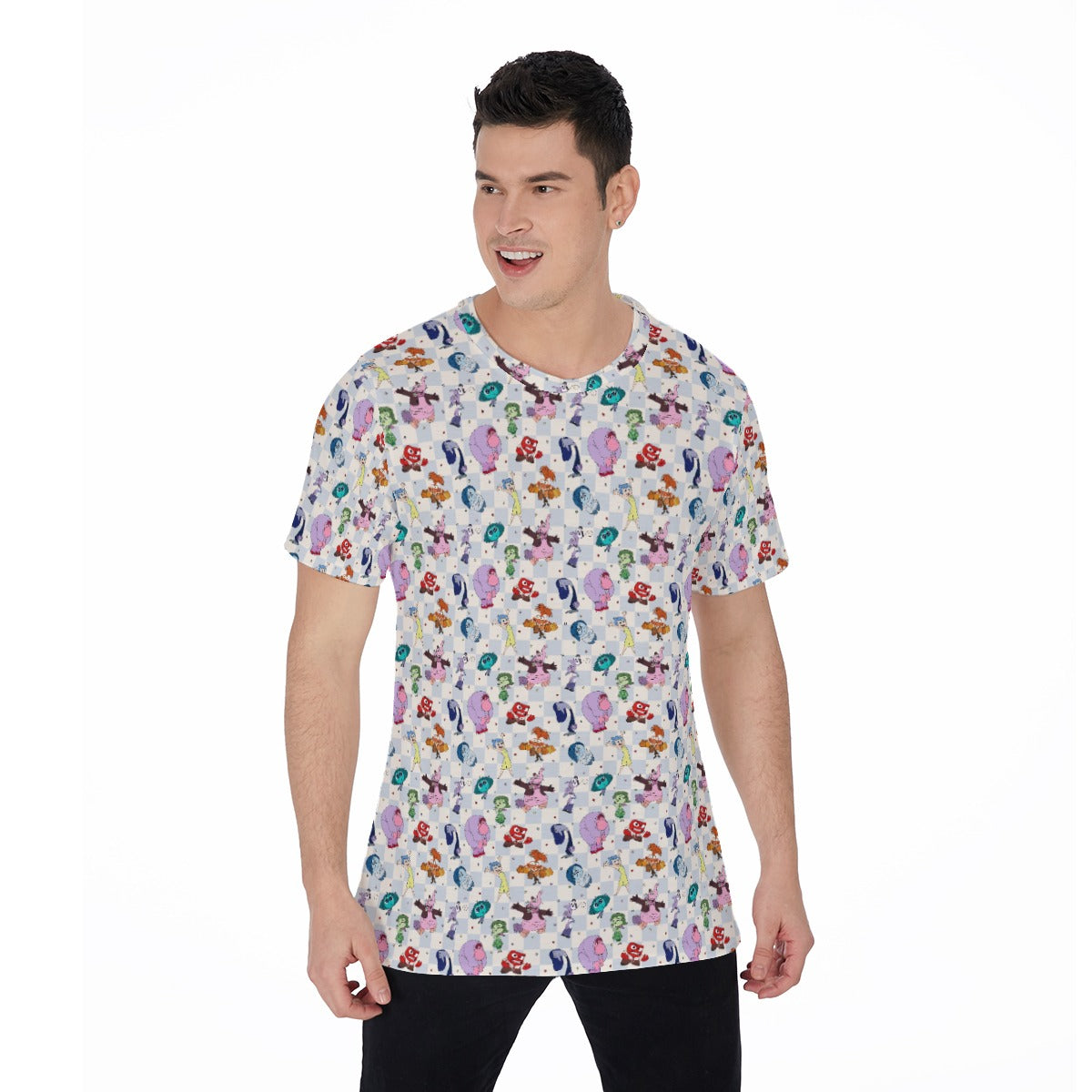 Blue Check Emotional Spectrum - Men's Short Sleeve T-Shirt